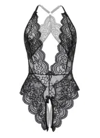 Dantel Derin Dekolteli Fantazi Body Venlisa V2910 Siyah görsel 4