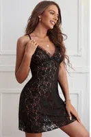 Dantel Detaylı İnce Askılı Siyah Fantezi Gecelik Feel Lady F223 Siyah farklı açı