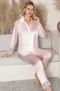 Dantel Detaylı Saten Premium Pijama Takım Nurteks 5664