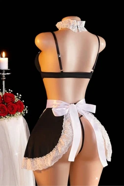 Dantel İşlemeli Mini Önlüklü Hizmetçi Kostüm Seti Real Passione 20093 - Alternatif Görünüm