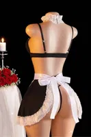 Dantel İşlemeli Mini Önlüklü Hizmetçi Kostüm Seti Real Passione 20093 Siyah detay görünüm
