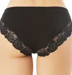 Dantel ve Biye Detaylı Modal Kadın Bikini Külot Kota 5106 Siyah detay görünüm