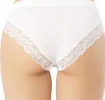 Dantel ve Biye Detaylı Modal Kadın Bikini Külot Kota 5106 Beyaz görsel 5