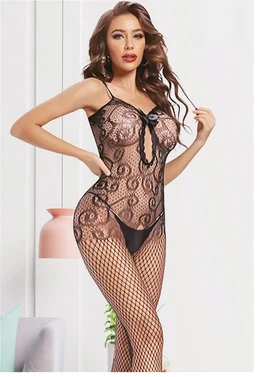 Dantelli Askılı Fileli Vücut Çorabı So Beautiful 2401