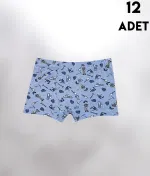 Desen Baskılı Penye Erkek Çocuk Boxer 12'li Kota 1013 Asorti