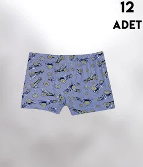 Desen Baskılı Penye Erkek Çocuk Boxer 12'li Kota 1013 - Alternatif Görünüm