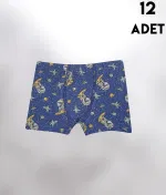 Desen Baskılı Penye Erkek Çocuk Boxer 12'li Kota 1013 Asorti görsel 5