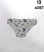 Desen Baskılı Penye Erkek Çocuk Slip Külot 12'li Kota 1018 Asorti farklı açı