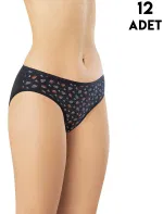 Desenli Kadın Bikini Külot 12'li Kota 5005 görsel 4
