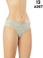 Desenli Kadın Bikini Külot 12'li Kota 5005 görsel 5