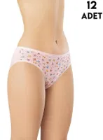 Desenli Kadın Bikini Külot 12'li Kota 5005 görsel 6