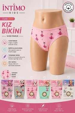 Desenli Kız Çocuk Bikini 6'lı İntimo 2540