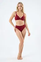 Desteksiz Balensiz Sütyen Külot Takım NBB 4874 Bordo detay görünüm