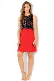 DOREMI Kolsuz Kırmızı Penye Gecelik Doremi