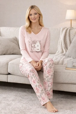 DOREMI My Home Somon Uzun Kol DoReMi Pijama Takımı