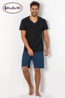 DoReMi Kısa Kollu Erkek Pijama Takımı Somon Siyah görsel 5