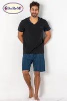 DoReMi Kısa Kollu Erkek Pijama Takımı Somon Siyah görsel 4
