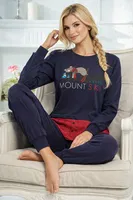 DoReMi Baskılı Pijama Takımı Lacivert detay görünüm