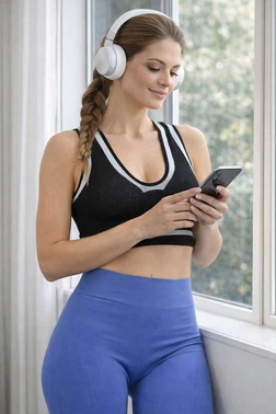 DOREMI DoReMi Seamless Crop Renk Bloklu Spor Bluz 002-T15398