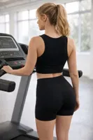 Seamless Dikişsiz U Yaka Spor Büstiyer DoReMi 020-T15407 Siyah detay görünüm
