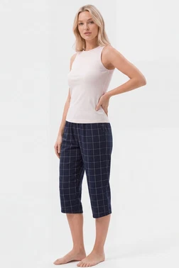 Türen Ekoseli Dokuma Tek Alt Kapri Türen 3617/Lacivert - Alternatif Görünüm