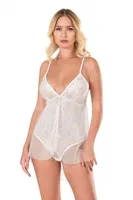 Ekru Jakarlı Bodysuit Gecelik Ahu Primoda 9139 Ekru farklı açı