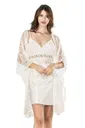 Ekru Kısa İkili Saten Sabahlık Gecelik Takımı Ahu Lingerie 7602