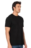 Erkek %100 Pamuklu Likrasız Penye Süprem Kumaş Kapalı Yaka Kısa Kollu T-shirt Özkan 12420 Siyah görsel 13