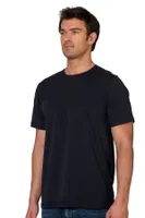 Erkek %100 Pamuklu Likrasız Penye Süprem Kumaş Kapalı Yaka Kısa Kollu T-shirt Özkan 12420 Lacivert görsel 8