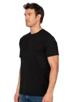 Erkek %100 Pamuklu Likrasız Penye Süprem Kumaş Kapalı Yaka Kısa Kollu T-shirt Özkan 12420 Siyah görsel 14