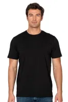 Erkek %100 Pamuklu Likrasız Penye Süprem Kumaş Kapalı Yaka Kısa Kollu T-shirt Özkan 12420 Siyah görsel 15