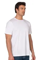 Erkek %100 Pamuklu Likrasız Penye Süprem Kumaş Kapalı Yaka Kısa Kollu T-shirt Özkan 12420 Beyaz farklı açı