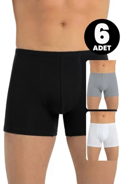 Öts İç Giyim Erkek 6’lı Modal Boxer İnce Bel Lastikli Esnek ve Konforlu Öts 2702