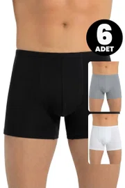 Öts İç Giyim Erkek 6’lı Modal Boxer İnce Bel Lastikli Esnek ve Konforlu Öts 2702