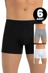 Erkek 6’lı Modal Boxer İnce Bel Lastikli Esnek ve Konforlu Öts 2702 - 6 ADET