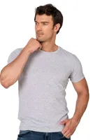 Erkek %95 Pamuklu Likralı Esnek Rahat Kapalı Yaka Kısa Kollu T-Shirt Atlet Fanila Özkan 10265 Gri görsel 11