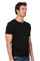 Erkek %95 Pamuklu Likralı Esnek Rahat Kapalı Yaka Kısa Kollu T-Shirt Atlet Fanila Özkan 10265 Siyah görsel 15