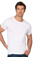 Erkek %95 Pamuklu Likralı Esnek Rahat Kapalı Yaka Kısa Kollu T-Shirt Atlet Fanila Özkan 10265 Beyaz görsel 6