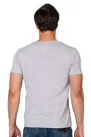 Erkek %95 Pamuklu Likralı Esnek Rahat Kapalı Yaka Kısa Kollu T-Shirt Atlet Fanila Özkan 10265 Gri görsel 8