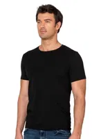 Erkek %95 Pamuklu Likralı Esnek Rahat Kapalı Yaka Kısa Kollu T-Shirt Atlet Fanila Özkan 10265 Siyah görsel 14