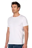 Erkek %95 Pamuklu Likralı Esnek Rahat Kapalı Yaka Kısa Kollu T-Shirt Atlet Fanila Özkan 10265 Beyaz farklı açı