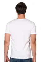 Erkek %95 Pamuklu Likralı Esnek Rahat Kapalı Yaka Kısa Kollu T-Shirt Atlet Fanila Özkan 10265 Beyaz detay görünüm