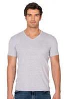 Erkek %95 Pamuklu Likralı Esnek Rahat V Yaka Kısa Kollu T-Shirt Atlet Fanila Özkan 10273 Gri görsel 6