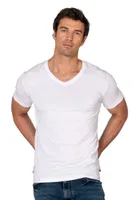 Erkek %95 Pamuklu Likralı Esnek Rahat V Yaka Kısa Kollu T-Shirt Atlet Fanila Özkan 10273 Beyaz görsel 5