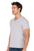 Erkek %95 Pamuklu Likralı Esnek Rahat V Yaka Kısa Kollu T-Shirt Atlet Fanila Özkan 10273 Gri görsel 8