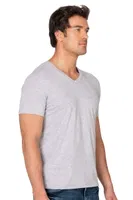 Erkek %95 Pamuklu Likralı Esnek Rahat V Yaka Kısa Kollu T-Shirt Atlet Fanila Özkan 10273 Gri görsel 9