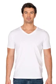Erkek %95 Pamuklu Likralı Esnek Rahat V Yaka Kısa Kollu T-Shirt Atlet Fanila Özkan 10273