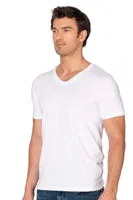 Erkek %95 Pamuklu Likralı Esnek Rahat V Yaka Kısa Kollu T-Shirt Atlet Fanila Özkan 10273 Beyaz farklı açı