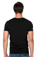 Erkek %95 Pamuklu Likralı Esnek Rahat V Yaka Kısa Kollu T-Shirt Atlet Fanila Özkan 10273 Siyah görsel 12