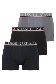 Us. POLO Assn. Erkek Antrasit - Siyah - Lacivert 3 lü Boxer Us. POLO Assn. 80547